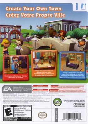 MySims box cover back